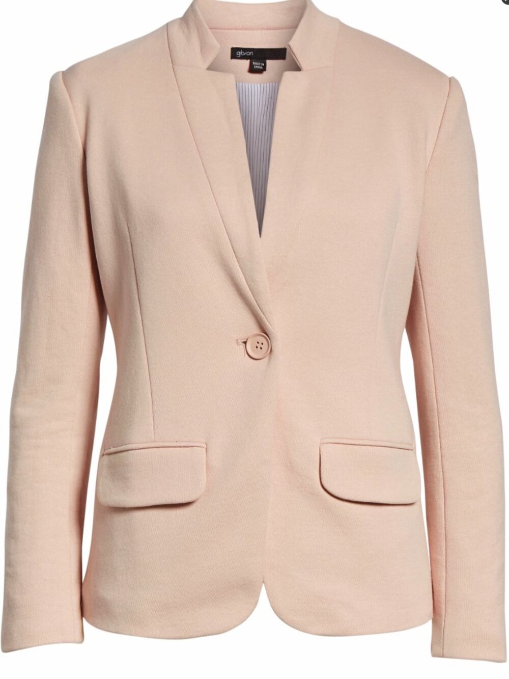 Gibson Notch Collar Cotton Blend Blazer size XS in Pink